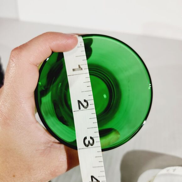 Indiana Glass Anchor Glass Vase Lot of 2 Plum Swirl Forest Green Vtg 6 1/4in USA - Picture 11 of 11